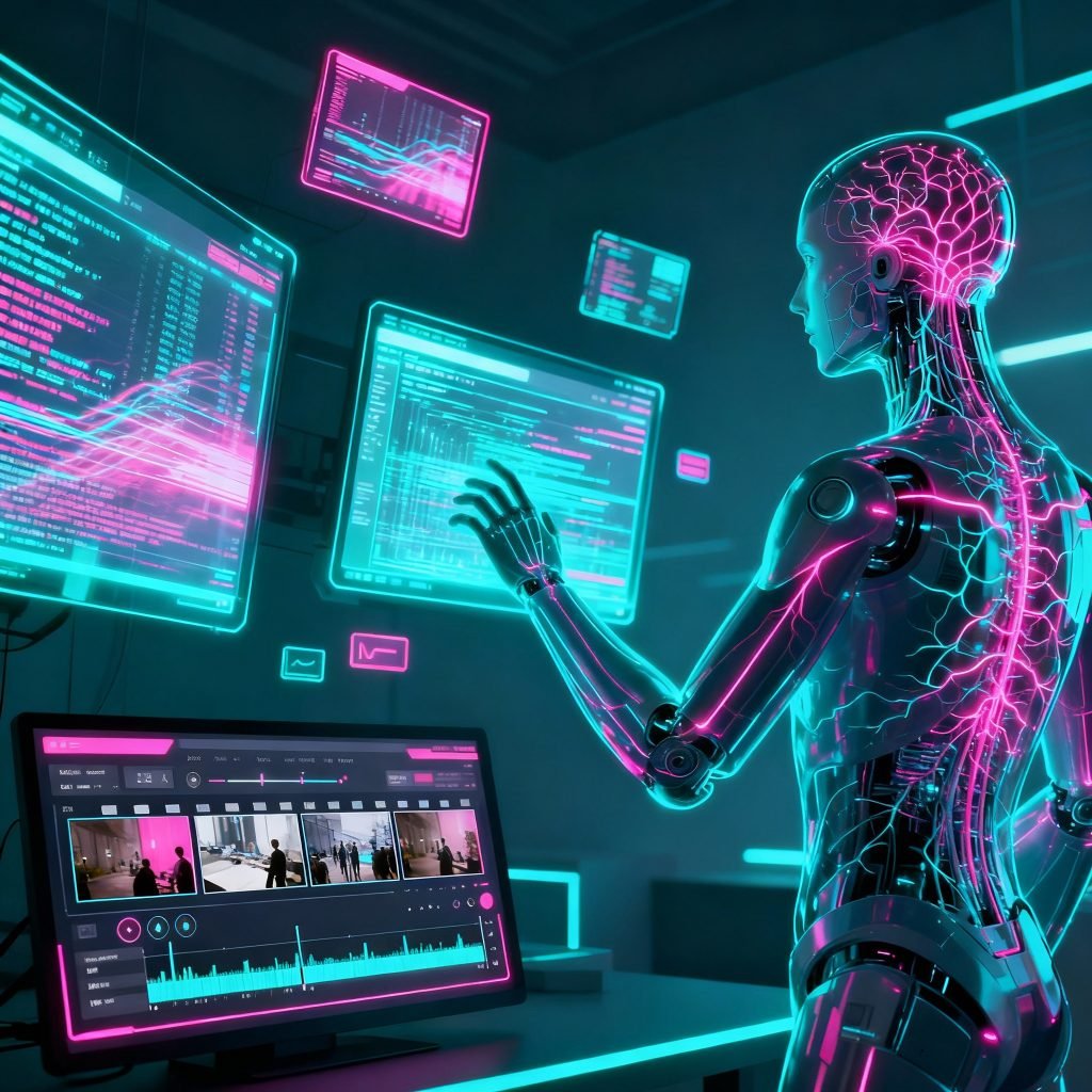AI video tools and software interfaces showcasing advanced video creation capabilities in 2025